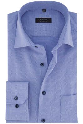 Eterna Eterna business overhemd Comfort Fit blauw effen 100% katoen
