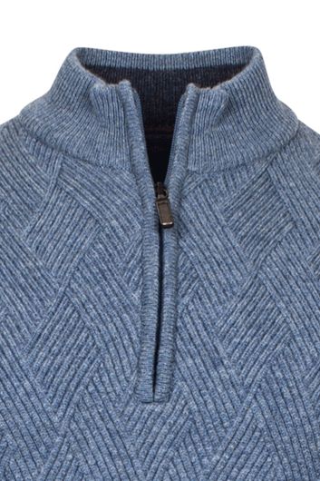 Baileys trui opstaande kraag blauw lamswol