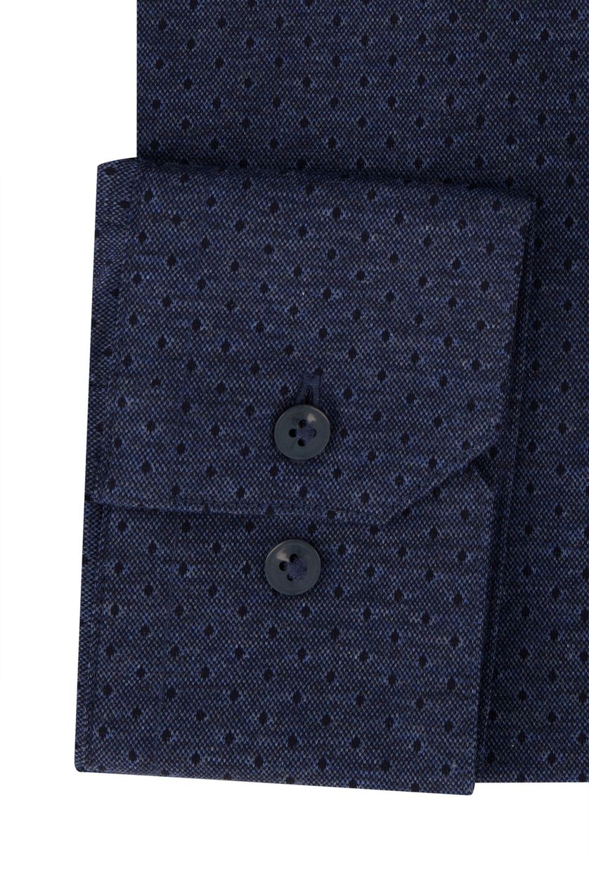 Cavallaro business overhemd donkerblauw geprint katoen slim fit