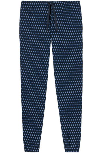 Schiesser pyjamabroek donkerblauw geprint katoen