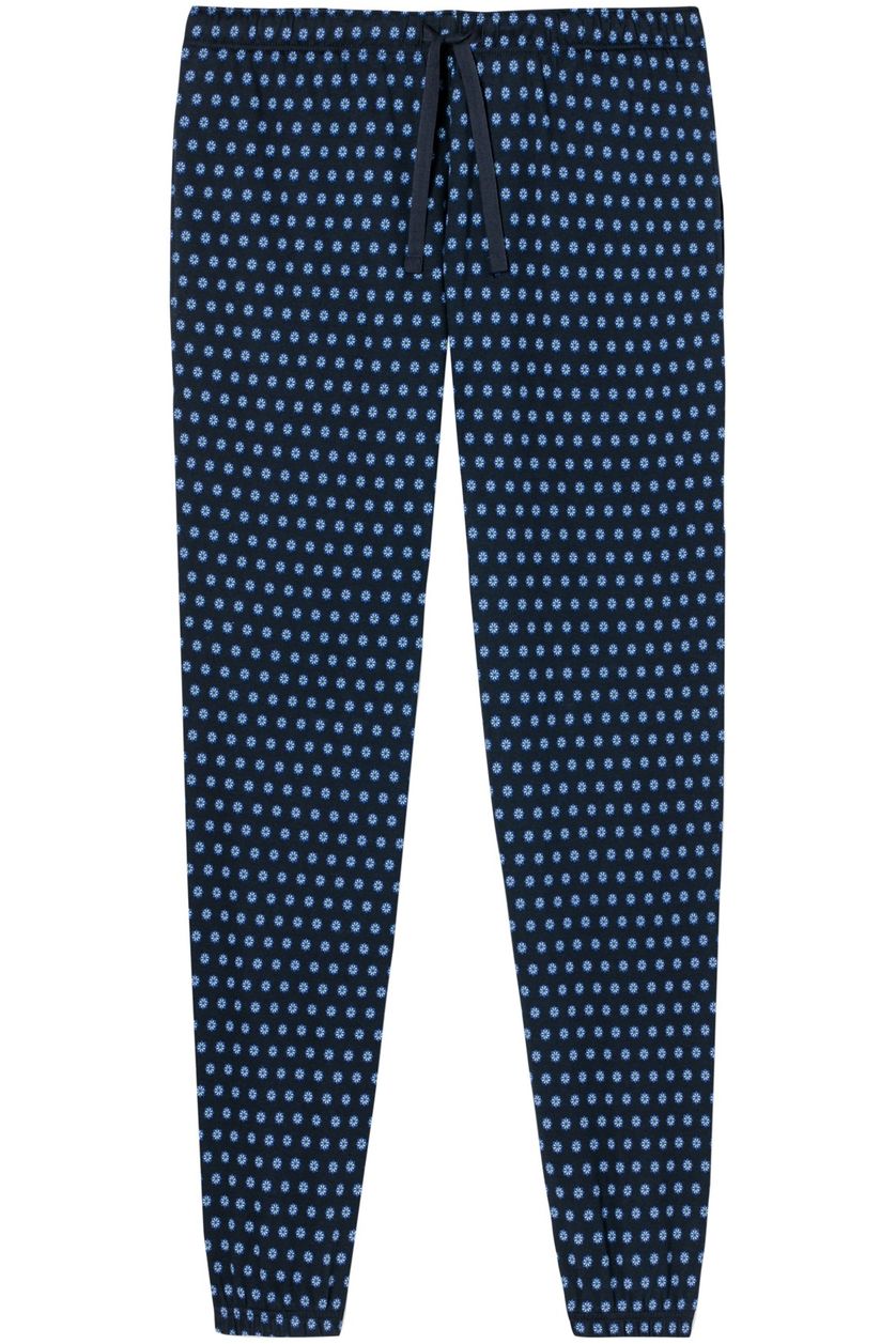 Schiesser pyjamabroek geprint katoen donkerblauw 