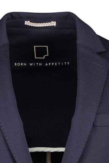 colbert Born With Appetite slim fit donkerblauw effen
