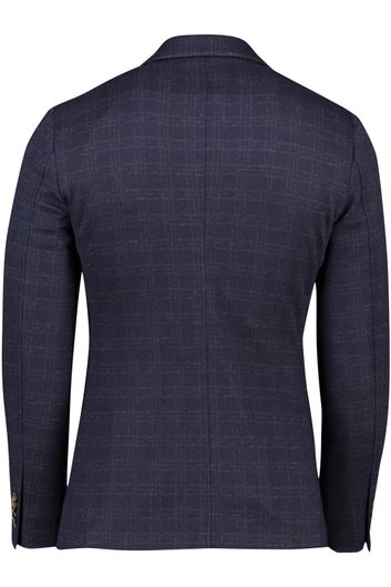 colbert Born With Appetite wol slim fit donkerblauw geruit
