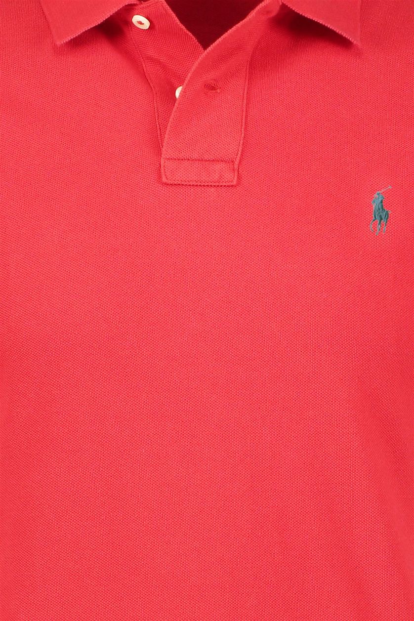 Polo Ralph Lauren poloshirt wijde fit rood effen katoen Classic Fit Big & Tall