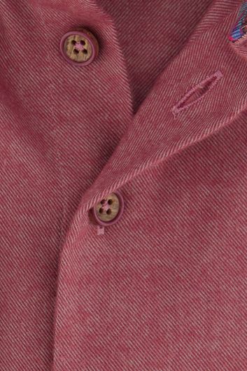 Portofino casual overhemd normale fit roze effen katoen