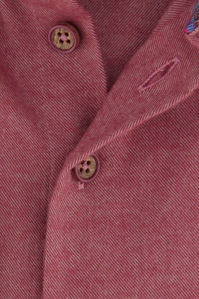 Portofino casual overhemd roze effen katoen normale fit
