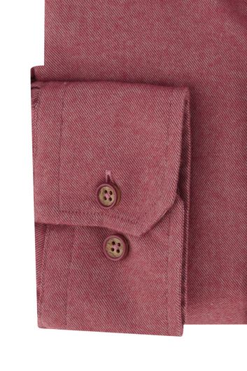 Portofino casual overhemd normale fit roze effen katoen
