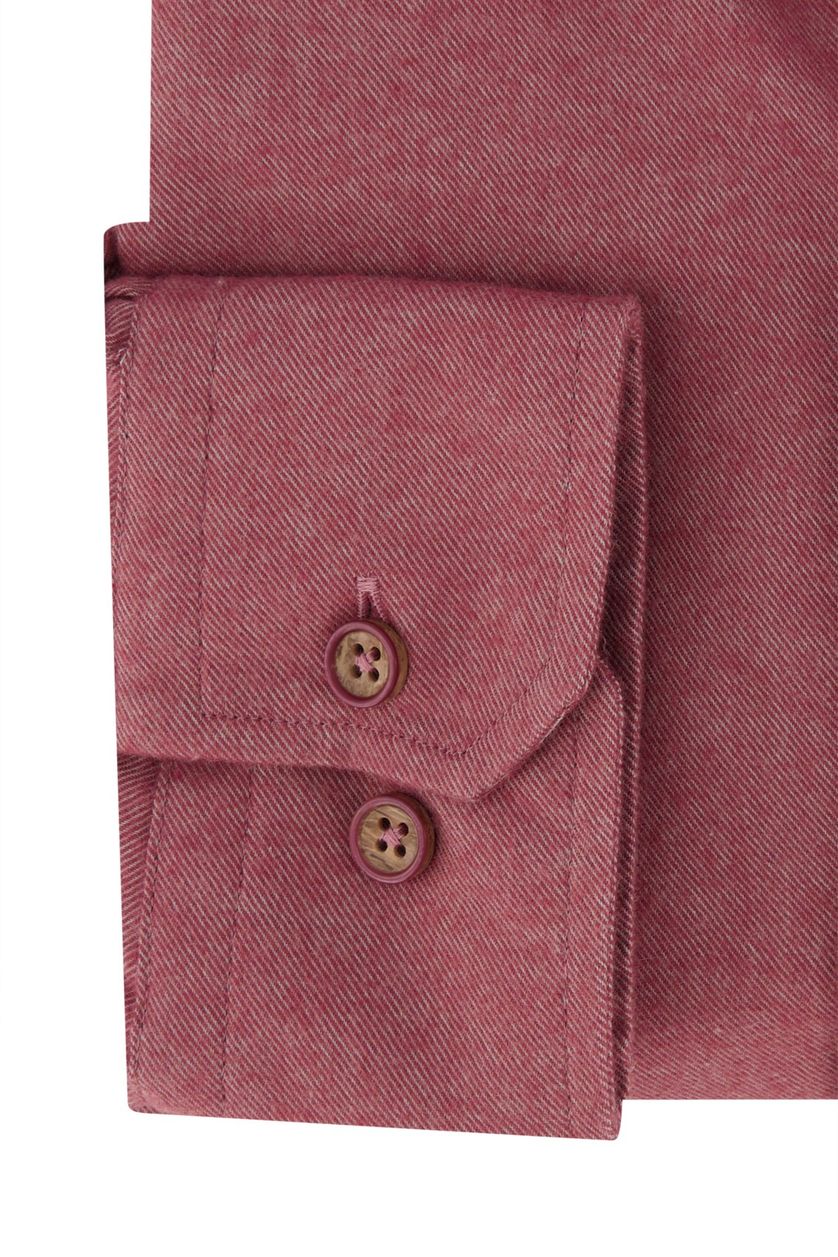 Portofino casual overhemd roze effen katoen normale fit