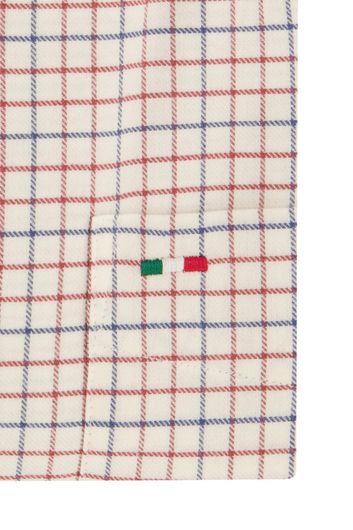casual overhemd Portofino wit geruit katoen normale fit 