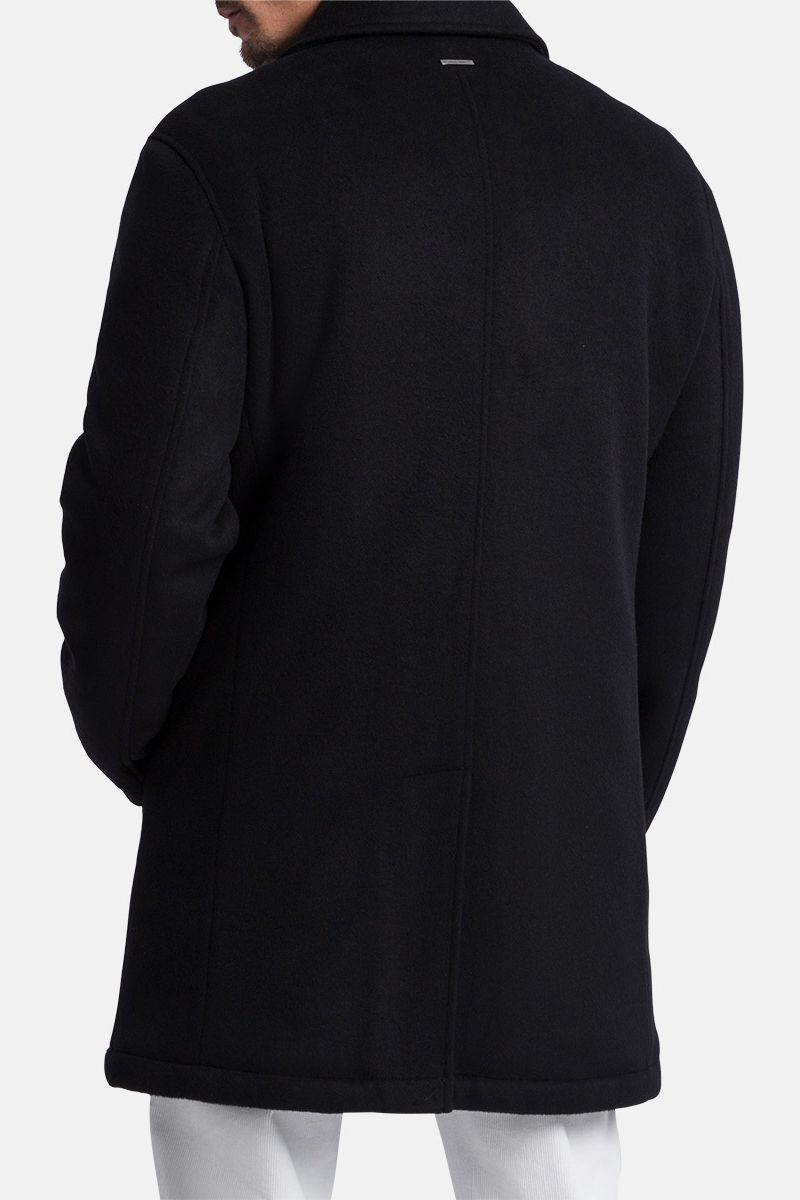 Pierre Cardin winterjas zwart normale fit effen lang model