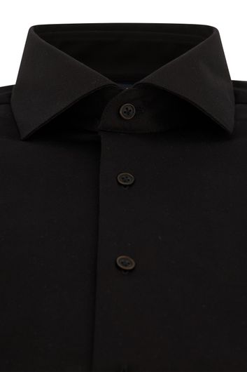 business overhemd Cavallaro zwart effen katoen slim fit 