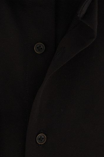 business overhemd Cavallaro zwart effen katoen slim fit 