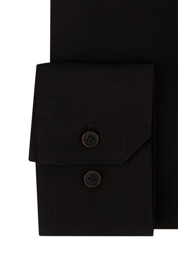 Cavallaro business overhemd slim fit Bertoldo zwart effen katoen