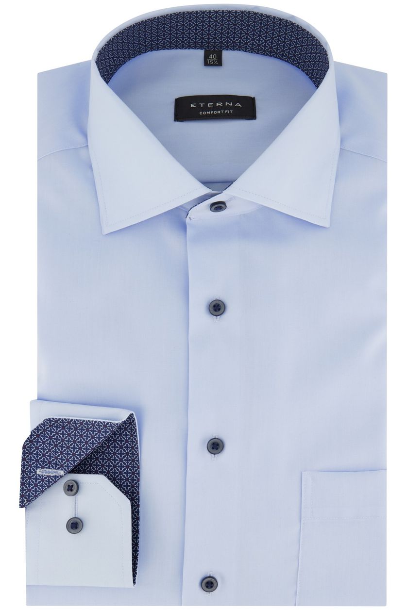 Eterna business overhemd Comfort Fit lichtblauw effen katoen wijde fit