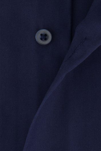Donkerblauw overhemd Eterna business Comfort Fit wijde fit effen katoen