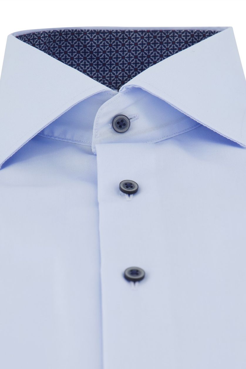Eterna business overhemd Modern Fit lichtblauw effen katoen normale fit contrast knopen
