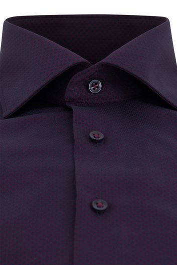 Eterna casual overhemd normale fit paars geprint katoen