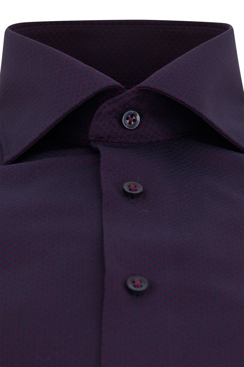 Eterna casual overhemd paars geprint katoen normale fit