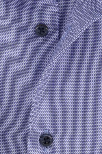 Eterna business overhemd Comfort Fit wijde fit blauw geruit katoen
