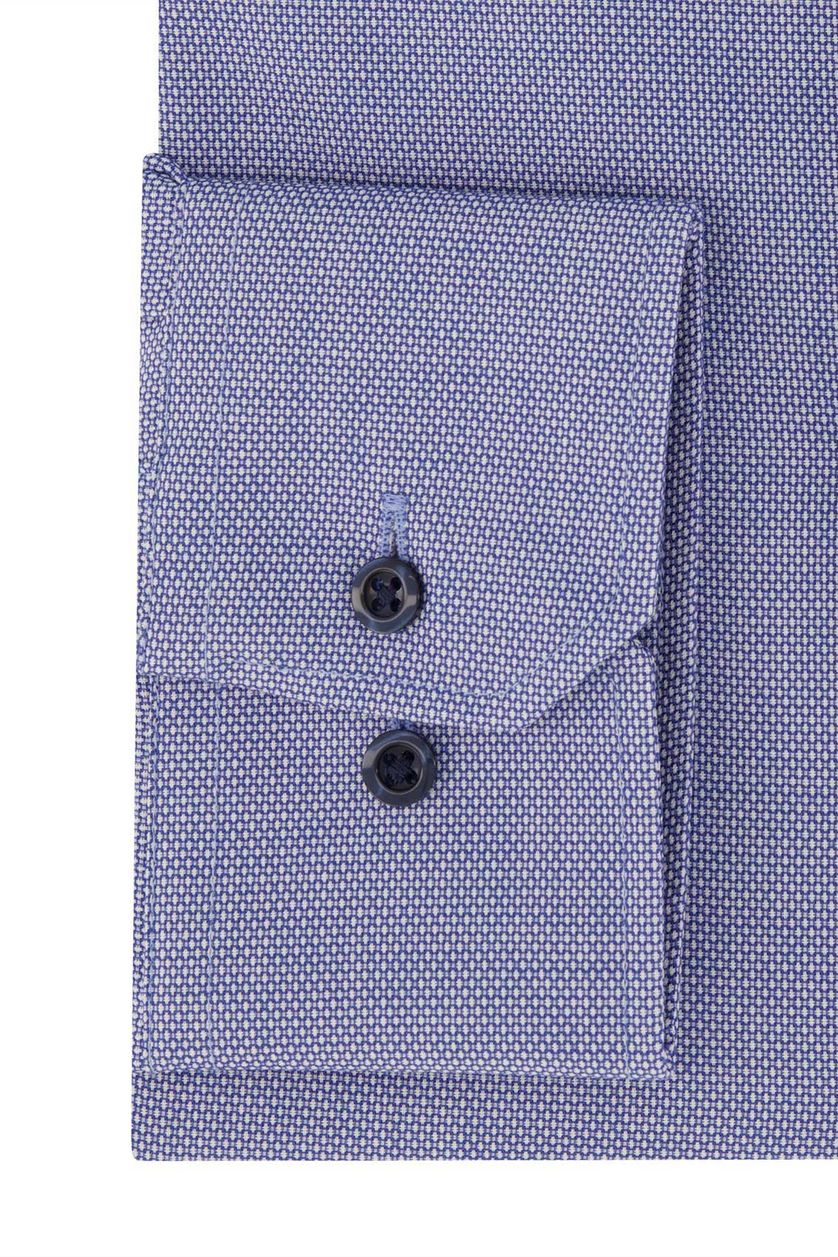 Eterna business overhemd blauw geprint katoen borstzak