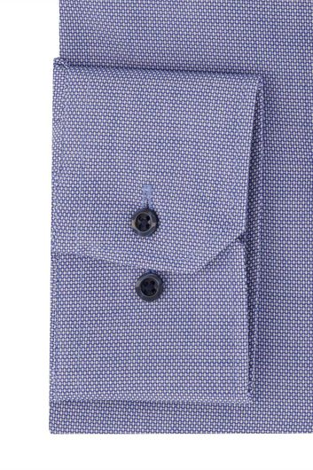 Eterna business overhemd normale fit blauw geprint met  borstzak