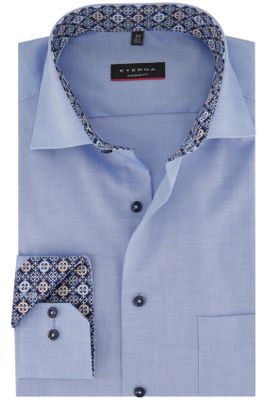 Eterna Eterna business overhemd Modern Fit lichtblauw effen katoen normale fit wide spread