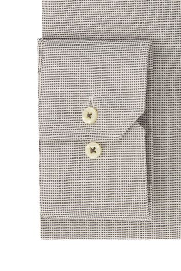Eterna business overhemd Modern Fit normale fit grijs wit geruit katoen