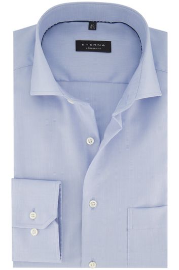 Eterna business overhemd strijkvrij Comfort Fit wijde fit lichtblauw geprint katoen