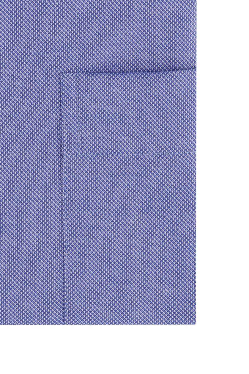Eterna business overhemd Comfort Fit blauw geprint katoen wijde fit strijkvrij
