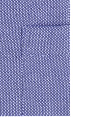 Eterna business overhemd Comfort Fit wijde fit blauw geprint katoen contrast knopen