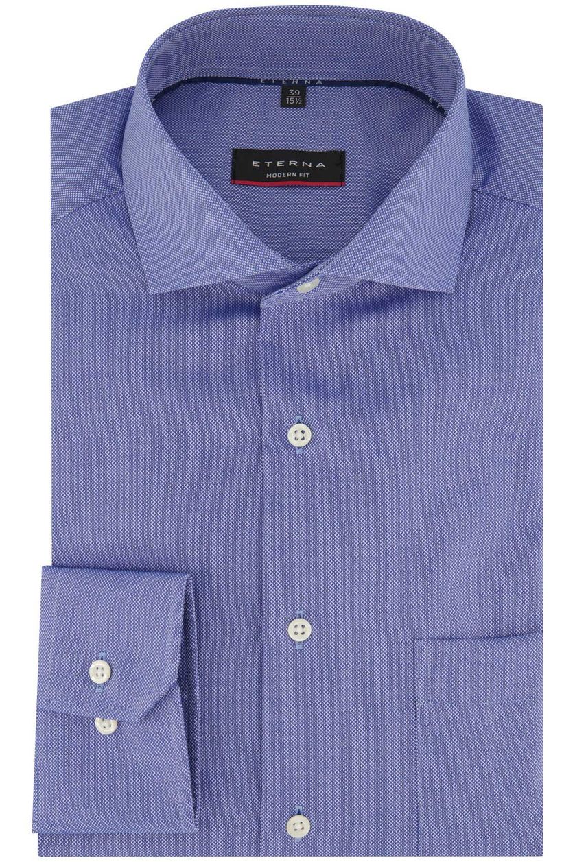 Eterna business overhemd Modern Fit donkerblauw geprint katoen normale fit