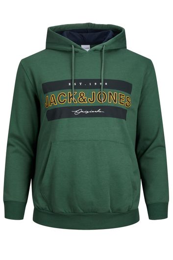 Jack & Jones Plus Size hoodie groen met print katoen