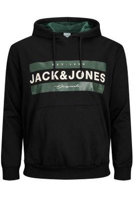 Jack & Jones Jack & Jones hoodie Plus Size zwart uni katoen 