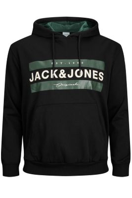 Jack & Jones Jack & Jones hoodie zwart uni katoen 