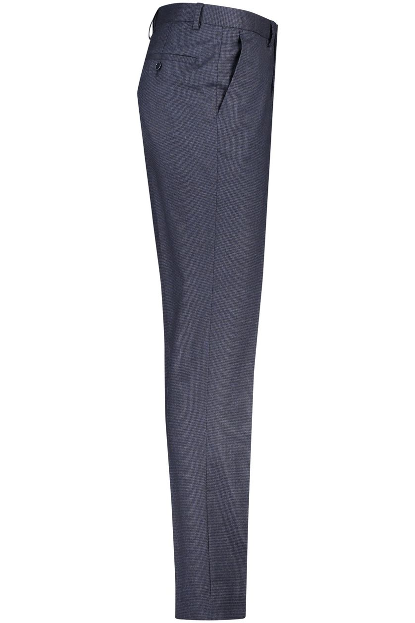 Pantalon Portofino donkerblauw geruit normale fit