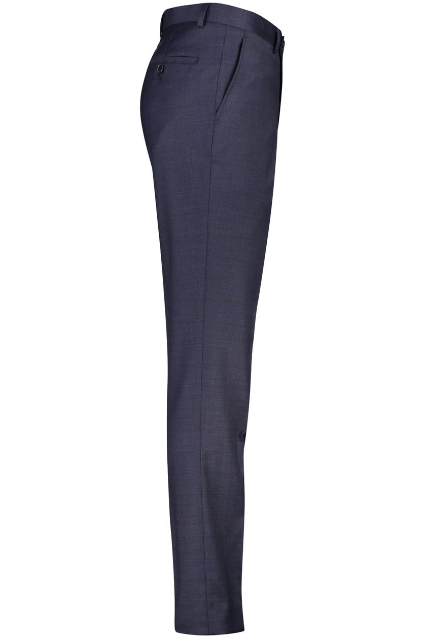 Portofino pantalon normale fit donkerblauw geruit