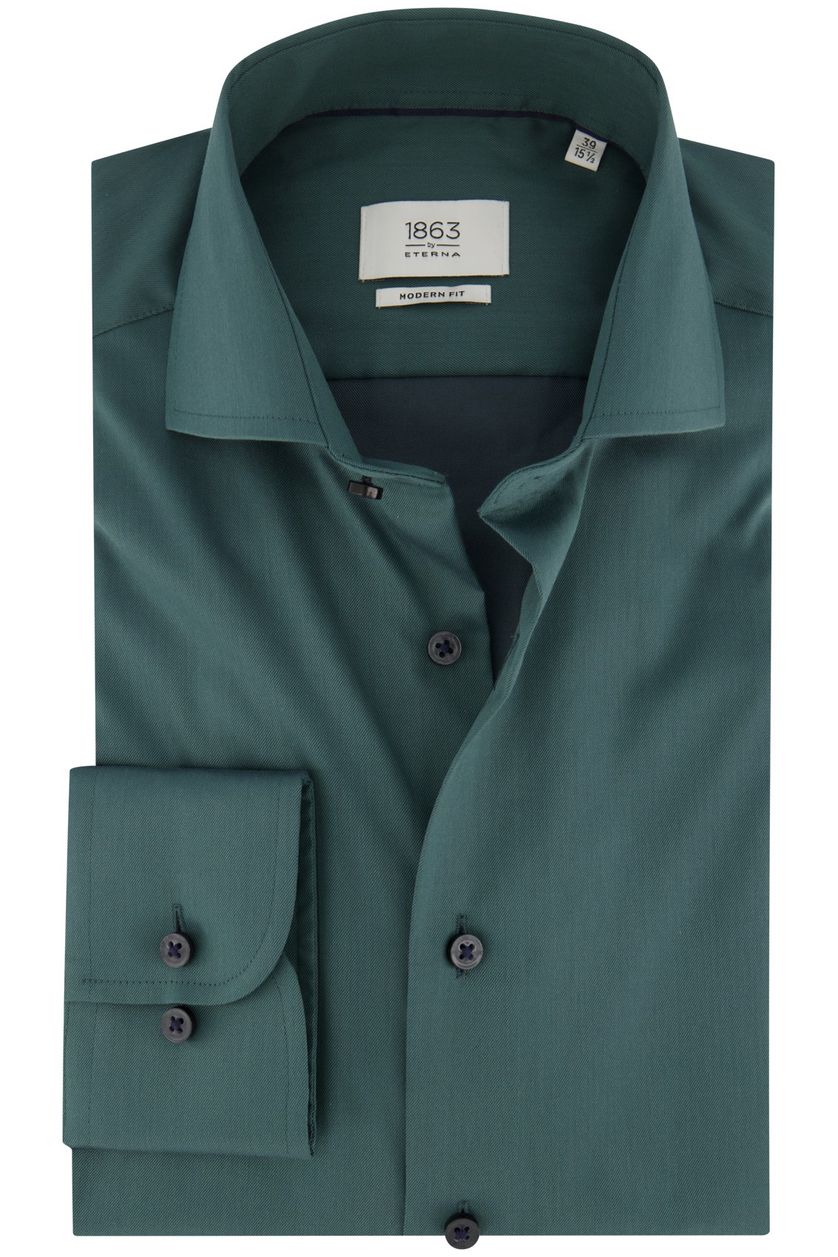 Eterna business overhemd Modern Fit groen effen katoen normale fit