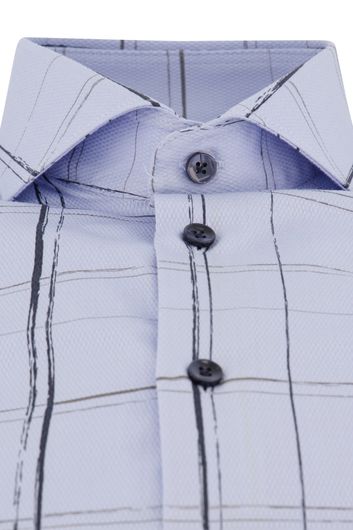 John Miller business overhemd John Miller Slim Fit slim fit blauw geruit katoen