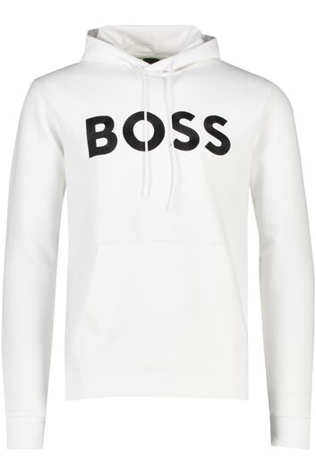 Hugo Boss sweater hoodie wit geprint katoen