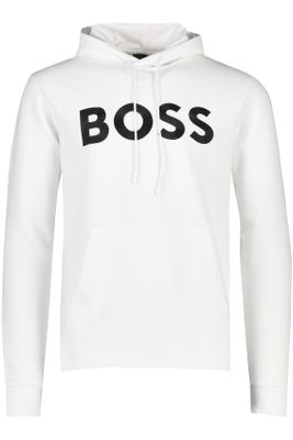 Hugo Boss Hugo Boss sweater hoodie wit geprint katoen
