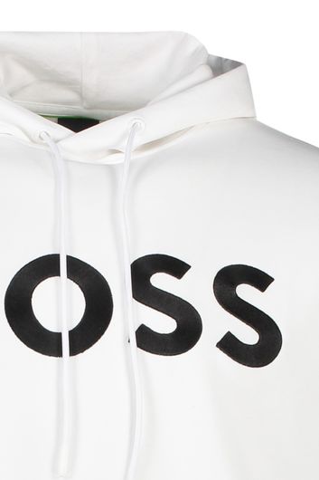 Hugo Boss sweater hoodie wit geprint katoen