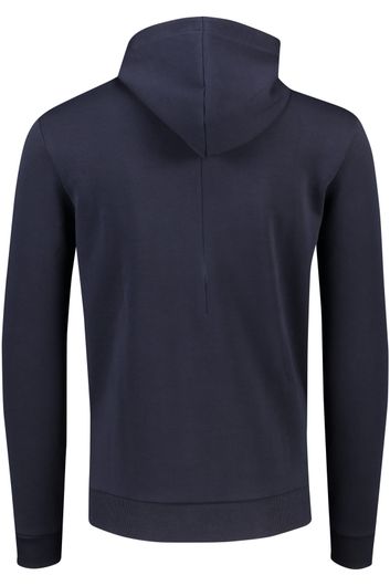 sweater Hugo Boss blauw effen katoen hoodie 