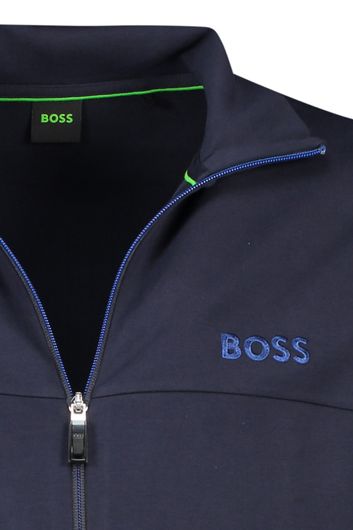 Hugo Boss vest navy effen met rits