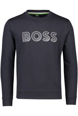 Hugo Boss Hugo Boss sweater 100% katoen ronde hals navy effen
