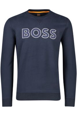 Hugo Boss Hugo Boss sweater donkerblauw ronde hals met opdruk