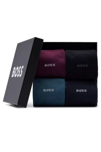 Hugo Boss navy sokken 4-pack