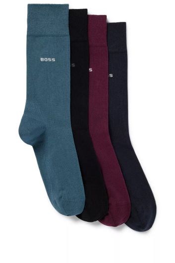 Hugo Boss navy sokken 4-pack
