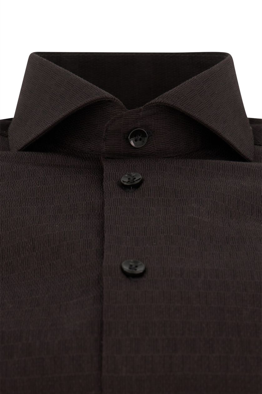 John Miller business overhemd Tailored Fit zwart effen katoen