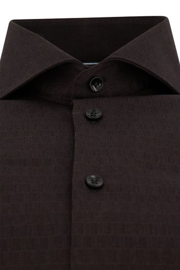 John Miller business overhemd John Miller Tailored Fit normale fit zwart effen katoen