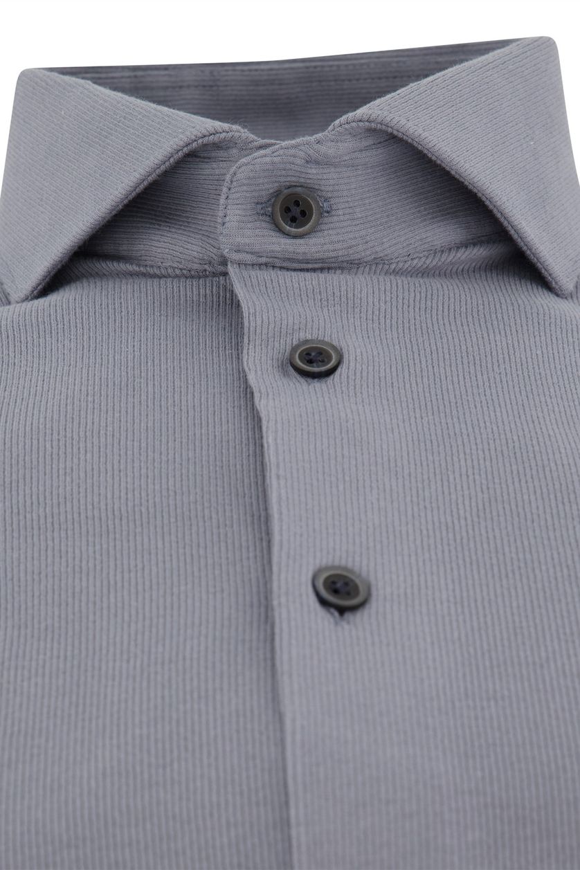 John Miller casual overhemd mouwlengte 7 John Miller Slim Fit slim fit blauw effen katoen